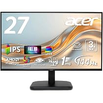 Amazon.co.jp: Acer モニター 27インチ IPS フルHD 144Hz 1ms(VRB) 非